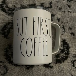 RAE DUNN STAINLESS STEEL MUG BUT FIRST COFFEE